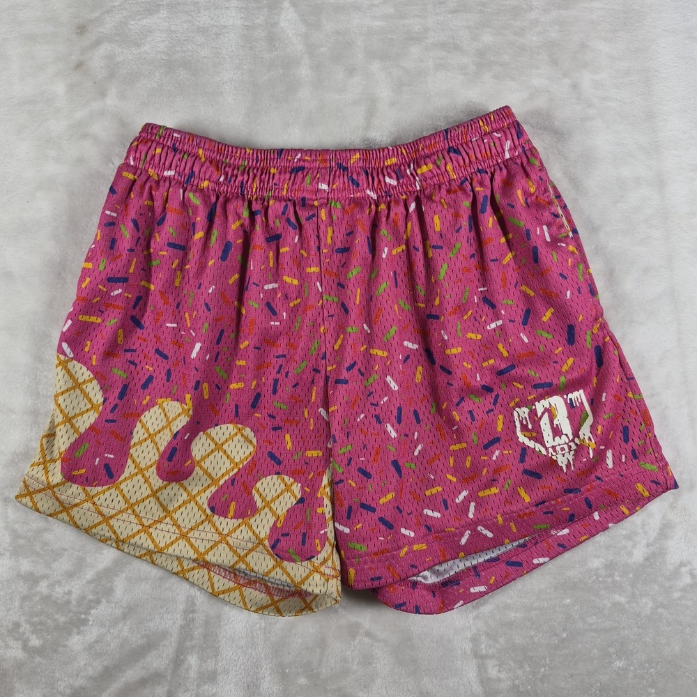 Baseball Lifestyle 101 Ice Cream Shorts Men's Small Pink Candy Sprinkles Casual
